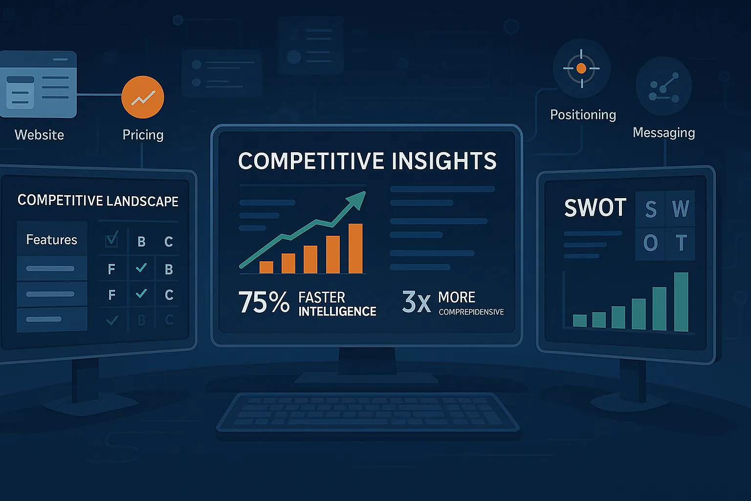 AI analyzing competitive intelligence data and generating insights
