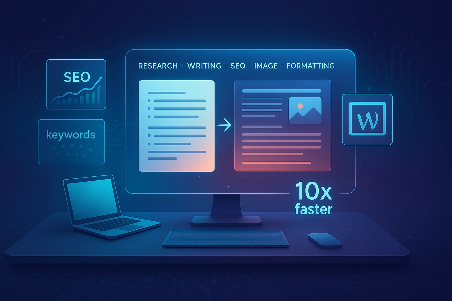AI generating blog content and images